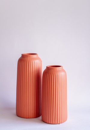 VASO WAVES M TERRACOTA FOSCO