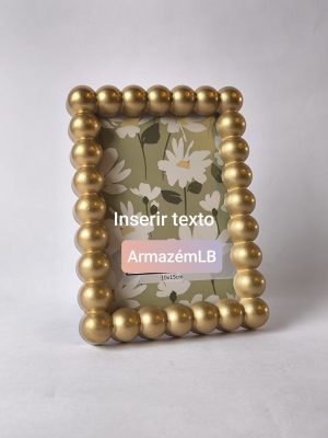 PORTA RETRATO BEADS DOURADO
