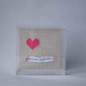 QUADRO CAIXA  LAR É ONDE O CORAÇÃO ESTÁ 15X15